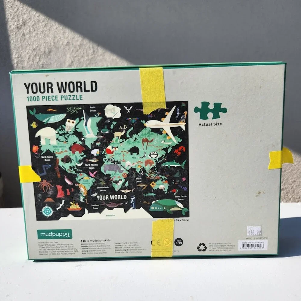 Mudpuppy 1000 Piece Your World Puzzle Map Atlas Inspired by Charley Harper